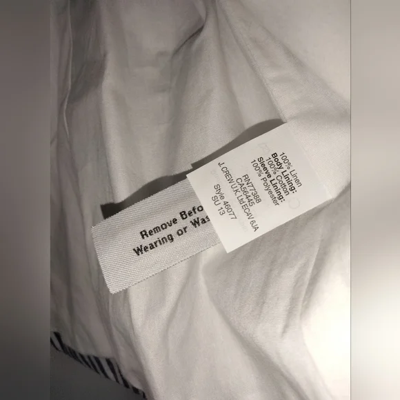 J. Crew (Size 12) Blue & White Linen Classic Striped Schoolboy Blazer (Like New) - Picture 8 of 16